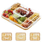 SpaceAid Charcuterie Board with Clear Lid, Portable Travel Cheese Cutting Boards for Picnic Accessories, Bamboo Serving Tray with Lids, House Warming Gifts, White Handles, 5 Compartments - color: White Handles, 5 Compartment