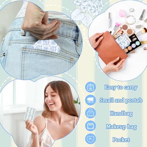 Geelin 12 Pcs Compact Mirror Bulk Mini Pocket Mirrors for Women Travel Folding Mirror Portable Hand Mirrors for Graduation Party Gift Camping Office Home(Blue Rose) - style: Blue Rose
