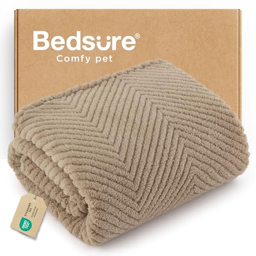 Bedsure Dog Blanket for Small Dogs Washable - Fluffy Fuzzy Puppy Cat Blanket with Premium 300GSM Coral Fleece Soft for Pet Kitten Doggy, Brown, 25x35IN - color: Brown Wave, size: S(25x35")