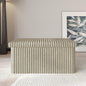 HOME DESIGN Florence 30" Upholstered Folding Storage Bench, Tufted Top, Space-Saving Storage, Light Beige Upholstery - color: Light Beige
