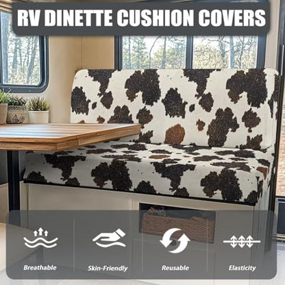 RV Dinette Cushion Covers, Giraffe Skin Stretch Camper Couch Cover with Seat Covers and Backrest Cushions, Camper Seat Protector Dinette Booth Sofa Slipcover for Rv - color: Giraffe Skin