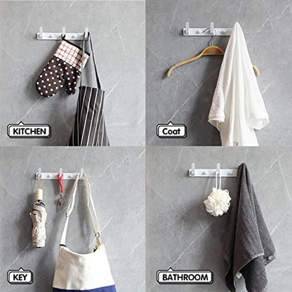 3 Hooks Matte White Bathroom Towel Hooks Mounted Wall Adhesive Heavy Duty Farmhouse Bath Coat Stick on Rack Hat Wall Hook Sticky White Kitchen Robe Rack Coat Hook White 3 Hooks Rack Towel for Bathroom - color: White, size: 9.25*1.18*1.38 inch（3hooks）