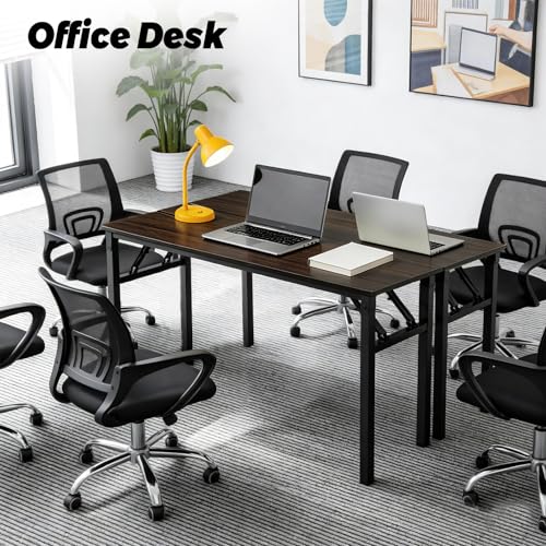 Folding Desk, 39 Inch Foldable Computer Table No Assembly Required,Black Walnut Small Desk for Home Office,Space-Saving Table for Bedroom, Dorm, RV - color: Black
