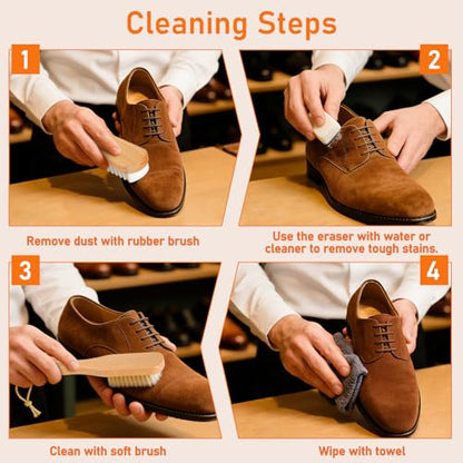 5Pcs Suede Eraser for Shoes, Suede Eraser and Brush, Suede Cleaning Kit, Suede Kit, Suede Brush Stain Removal for Suede Jackets, Purse, Couches & Bags