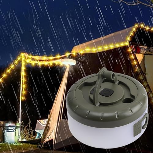 LED Camping Light – Portable Lamp, String Lighting | Ultra-Long Battery Life, Hanging Atmosphere Illumination for Tent Hiking Fishing Outdoor Travel Adventure Gear - size: 8 meters warm light