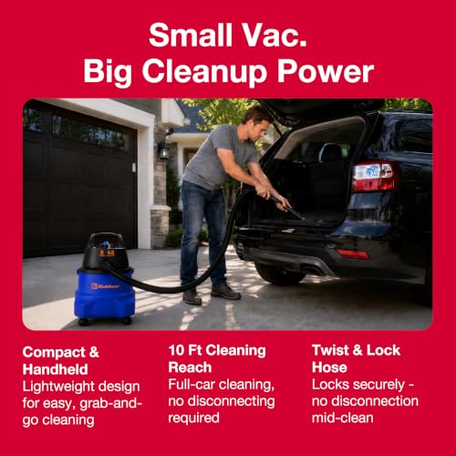 Koblenz WD-6 L212 Wet Dry Vacuum Cleaner, 6 Gallon, 4.5 PHP, 3-in-1 Suction & Blower, 16 ft Reach, Big Cleaner for Car, Shop Vacuum Wet and Dry, Swivel Casters, Black/Blue - size: 6 Gallon 4.5 HP