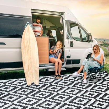 Waterproof Outdoor Rug 5x8 ft, Plastic Straw Rug Reversible, Large Floor Mat Area Rug for Camping, Patio, Backyard, Deck, Picnic, Beach, RV,