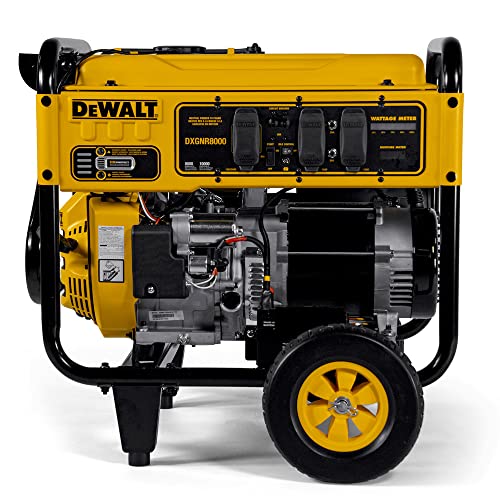 DeWalt 10,000 Starting Watt Portable Gas Generator, Electric Start with Battery, 420cc Engine, Smart Runtime Wattage Meters, CO Protect, Idle Control, Home Backup Emergency Jobsite Power, 49 State - style: 10,000 Starting Watts