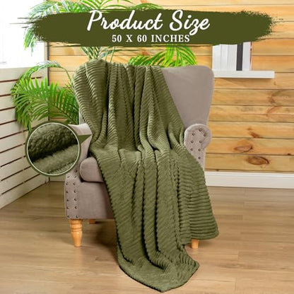 Buryeah 6 Pcs Flannel Throw Blanket Bulk 50 x 60 in Sleepover Blanket Outdoor Wedding Throw Lightweight, Oeko-tex Standard 100 Certified for Sofa Homeless Gifts (Army Green) - color: Army Green