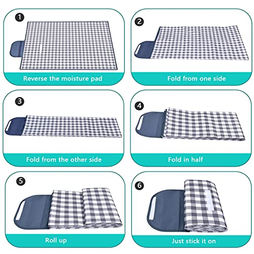 RUIBOLU Large Picnic Blanket Beach Blankets, 80''x80'' Picnic Mat Waterproof Beach mat Outdoor Park Blanket - color: Black 80x80 Inch
