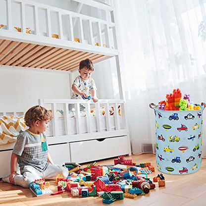 Kids Laundry Basket,Boys Toy Storage Bin,Baby Dirty Clothes Hamper,Nursery Hamper for Bedroom,Gift Baskets(Car) - color: Car