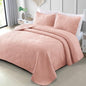 Exclusivo Mezcla Ultrasonic Full Queen Quilt Bedding Set, Lightweight Blush Pink Bedspreads Soft Modern Geometric Coverlet Set for All Seasons (1 Quilt and 2 Pillow Shams) - color: Blush Pink, size: Full/ Queen (90"x96")