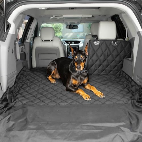 4Knines Split Cargo Liner for SUV – For Dogs & Pets, Heavy-Duty, Waterproof Trunk Mat & Cargo Cover – Fits 60/40 Split Bench & Armrest Pass-Through – Machine Washable, Non-Slip, Durable (Small, Black) - color: Black, size: Small
