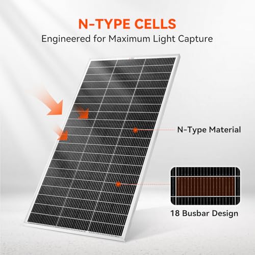 RICH SOLAR 200 Watt 24 Volt 9BB Cell Monocrystalline Solar Panel High Efficiency Solar Module for RV Trailer Camper Marine Off Grid - size: 200W 24V