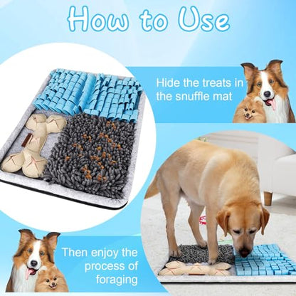 Snuffle Mat for Dogs, Interactive Feed Mat for Boredom, 17.3"×23.6" Pet Foraging Mat for Smell Training and Slow Eating with Stress Relief, Foraging Skills, Brain Stimulation