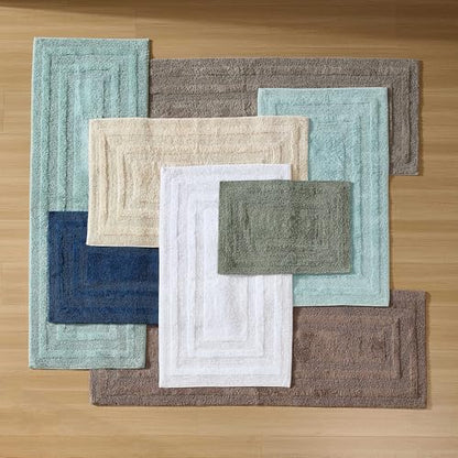 Eddie Bauer - Bathroom Rug, 100% Soft Plush Tufted Cotton Runner Rug, Highly Absorbent, Quick-Dry, and Skid-Resistant Backing (Logan Olive Green, 22" x 60") - color: Olive Green, style: 22" x 60"