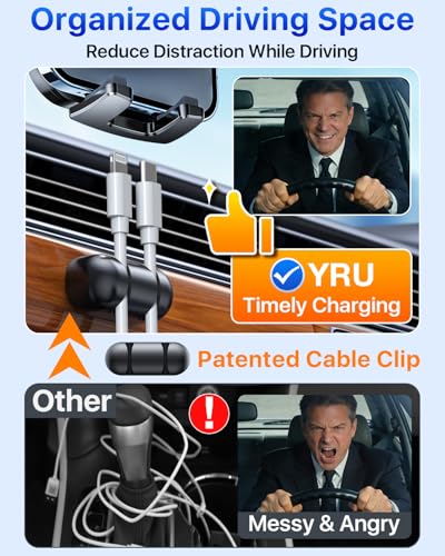 YRU [True Upgrade for Safety] Car Phone Holder Mount [Patent & Military-Grade] Dashboard Cell Phone Holder for Car Vent Windshield Phone Stand for iPhone 17 16 15 14 13 Pro Max Truck Samsung, Purple - color: Purple