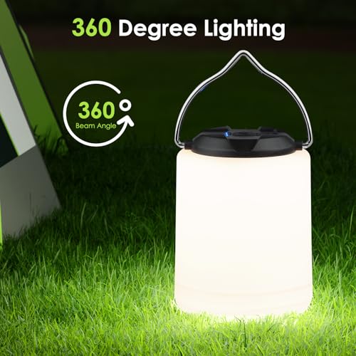 BOBKID LED Camping Lantern, Rechargeable Camping Light, 4 Modes Outdoor Flashlights Lanterns with 1000LM, Water Resistant Portable Emergency Camp Light for Hurricane Hiking Survival Kits - Black - color: Black