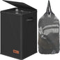 Simple Houseware Foldable Laundry Hamper Basket with Lid and Removable Bag, Black