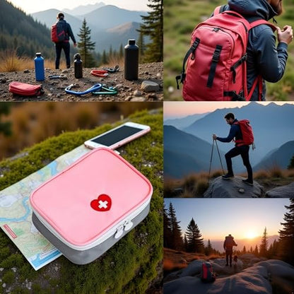 Pink Mini Outdoor First Aid Kit Bag Travel Portable Medicine Organizer Emergency Kit First Aid Kits