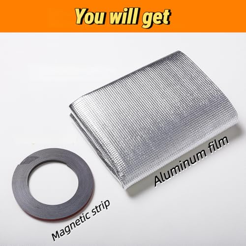 Magnetic Window Insulation Kit Suitable for Winter and Summer,Magnetic Strip and Heat Reflective Aluminum Film Kit Suitable for Home Window,RV Window,Self Adhesive Easy to Install(24"x36"(61x92cm)) - size: 24" x 36"