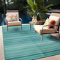 Rugshop Contemporary Stripe Reversible Crease-Free Waterproof Premium Recycled Plastic Outdoor Rugs for Patio,Backyard,RV,Deck,Picnic,Trailer,Beach,Camping Rug 4' X 6' Blue - size: 4' x 6' (Rectangular)