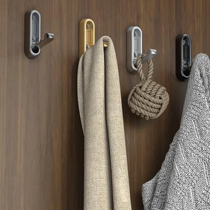 2PCS Foldable Wall Hooks, Flip Down Design with 40 lbs Heavy-Duty Capacity, Retractable Wall Hooks for Bathroom, Bedroom & Entryway Space Saving (Gray) - color: Gray, size: 2 Hooks