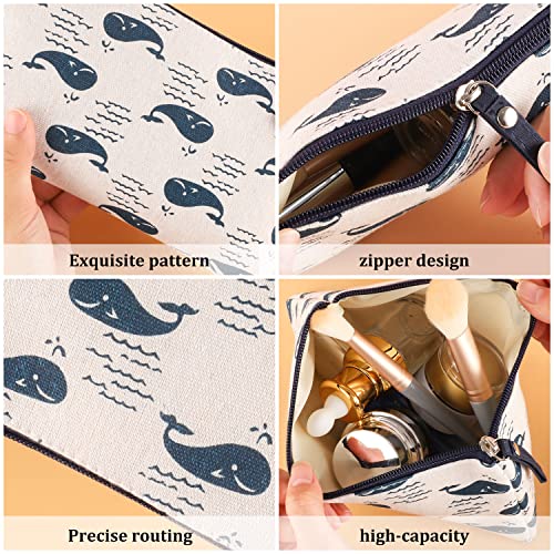 8 Pcs Canvas Cosmetic Bag, Multi-function Travel Makeup Bag Cosmetic Pouch with Zipper Travel Toiletry Bag Small Makeup Pouch Christmas Gifts Stocking Stuffers for Women - style: E
