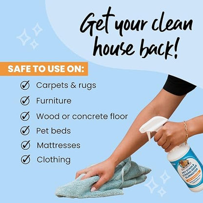 FurryFreshness Extra Strength Cat or Dog Pee Stain & Permanent Odor Remover + Smell Eliminator -Removes Stains From Pets & Kids Including Urine or Blood- Lifts Old Carpet Stains- (2 Pack) - size: 32 Ounce (Pack of 2)