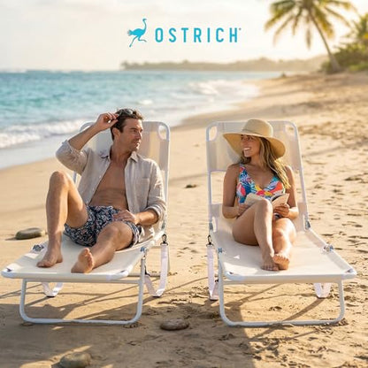 Ostrich 72 by 22 Inch Versatile Chaise Lounge Portable Reclining Lounger, Outdoor Patio, Beach, Lawn, Camping, or Pool Tanning Chair, White - color: White, style: Standard Chaise