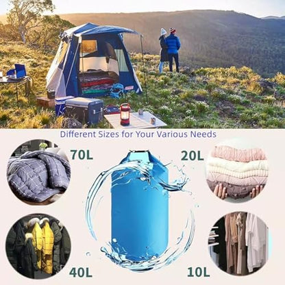 2-liter waterproof dry bag, roll-top compression bag, backpack gear dry bag, suitable for storage and various outdoor activities.