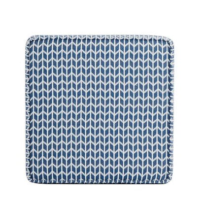 HomePop 18" Classic Square Storage Ottoman - Blue Chevron Print - color: Blue Chevron Print