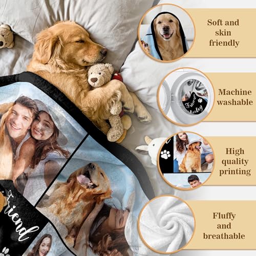 Custom Dog Blanket with Photo, Personalized Name Blanket with Picture for Pets Lover Family Women Men, Customized Dog/Cat Loss Sympathy Bereavement Passing Away Gifts/Memorial Gifts for Pet - color: Design14