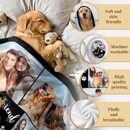 Custom Dog Blanket with Photo, Personalized Name Blanket with Picture for Pets Lover Family Women Men, Customized Dog/Cat Loss Sympathy Bereavement Passing Away Gifts/Memorial Gifts for Pet - color: Design14