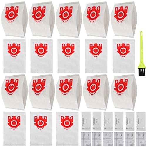 18 Packs 3D Airclean FJM Vacuum Bags Replacement for Miele Compact C1 Vacuum Type FJM,Compact C1,Compact C2,S6000-S6999,S4000-S4999,S700,S500-S578 with 6 Motor Protection Filters,6 AirClean Filter - size: 18 pack