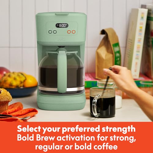 bella 12 Cup Programmable Coffee Maker, Reusable Dishwasher Safe Accessories, Easy LCD display, Auto Shutoff, 900 watt, Seaglass - color: Seaglass