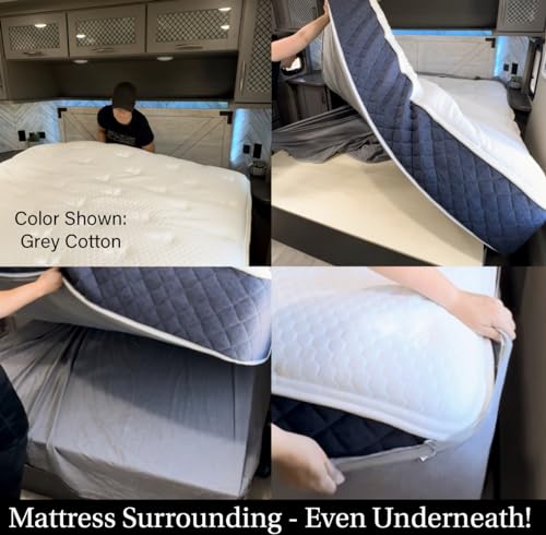 Eazy Sheetz®: Fitted Sheets That Won't Pop Off | Zipper Sheets, Stay-On Sheets, Fitted Zipper Sheets, Zip On Sheet Design (Gray) Crisp Cotton - Queen 60X80X12 Standard (11-13 inch Depth) STQ12G - color: Gray (Crisp Cotton), size: Queen 60X80X12 Standard (