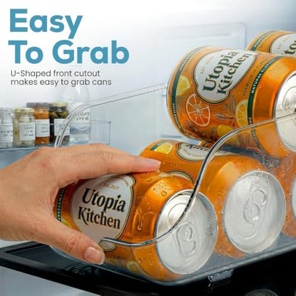 Utopia Kitchen Soda Can Organizer and Dispenser for Refrigerator/Pantry - Durable Can Storage Organizer Fridge & Kitchen Organization - (Clear, Set of 2) - size: Pack of 2