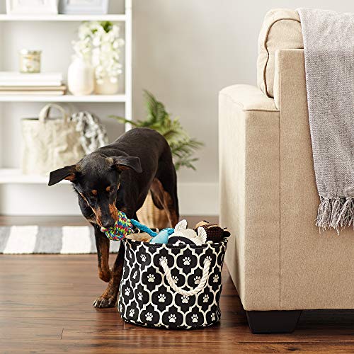 Bone Dry Pet Storage Collection Lattice Paw Print, Black, Small Round - color: Black, size: Small Round