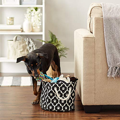 Bone Dry Pet Storage Collection Lattice Paw Print, Black, Small Round - color: Black, size: Small Round