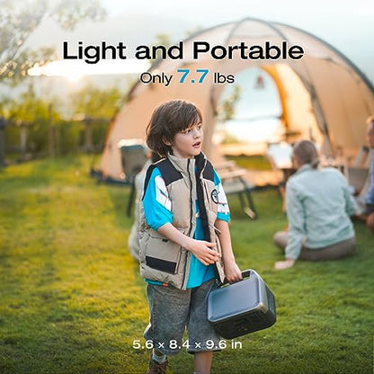 EF ECOFLOW RIVER 2 Portable Power Station with Solar Charge CableXT60i (2.5M/8Ft), 256Wh LiFePO4 Battery, 1-Hour Fast Charge, Up to 600W AC Outlets, Solar Generator for Camping/Outdoor - style: RIVER 2+Solar CABLE