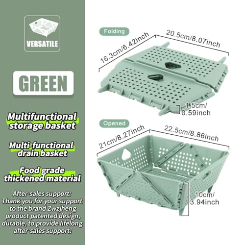 Thickened Collapsible multifunctional Colander for Kitchen, Wash Foldable Storage Drain basket for Pasta, Fruit, Vegetables, snack，Berry Space-Saving ，RV camper, Tabletop storage organization basket
