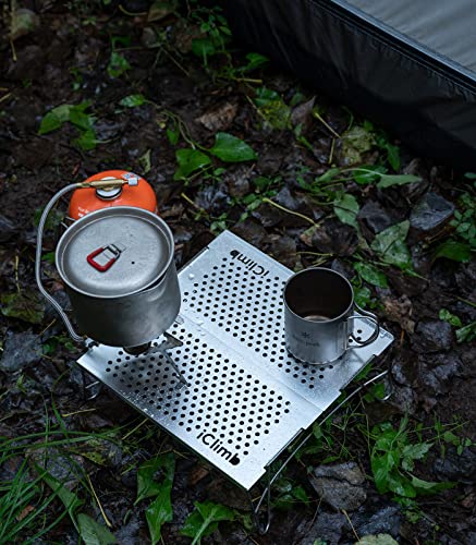 iClimb Mini Solo Folding Table Ultralight Compact for Backpacking Camping Hiking Beach Picnic (Silver, Mini) - color: Silver, size: Mini