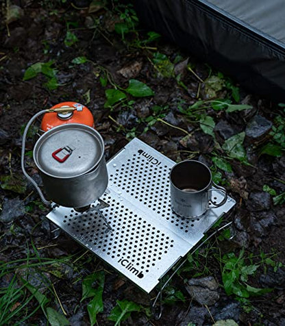 iClimb Mini Solo Folding Table Ultralight Compact for Backpacking Camping Hiking Beach Picnic (Silver, Mini) - color: Silver, size: Mini