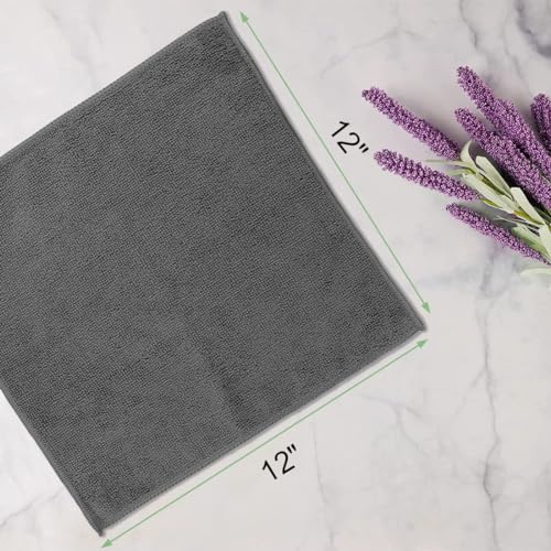 UNIMADE Washcloths - 20 Pack - Face Towels (12" x 12"), Highly Soft Wash Cloths and Hand Towels, Fast Drying Multi-Purpose Microfiber Cleansing Cloths for Bathroom, Hotel, Spa, and Salon - Grey - color: Grey, size: 20Pack