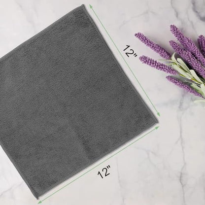 UNIMADE Washcloths Bulk - 10 Pack - Face Towels (12" x 12"), Highly Soft Wash Cloths and Hand Towels, Fast Drying Multi-Purpose Microfiber Cleansing Cloths for Bathroom, Hotel, Spa, and Salon - Grey - color: Grey, size: 10Pack