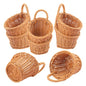 8 Pack 5.5 x 4.3 inch Woven Hanging Fruit Basket, Wall Hanging Wicker Baskets, Wall fruit Wicker Basket for Kitchen, Planter, Vegetable & Fruit, Boho Home Decor - size: 8 Pack 5.5 x 4.3 inch