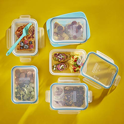 Snapware Total Solutions (3 Cup) Plastic Food Storage Containers Set, Airtight & Leakproof Locking BPA-Free Lids Tupperware, Freezer Dishwasher Microwave Safe (Pack of 10) - size: 10 Pack, style: 3 Cup