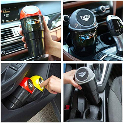 Mini Auto Car Garbage Can Automotive Vehicle Rubbish Bins, Small Trash Can Cup Holder for Bedroom Office Desk Home (Black 1 Pack) - color: Black