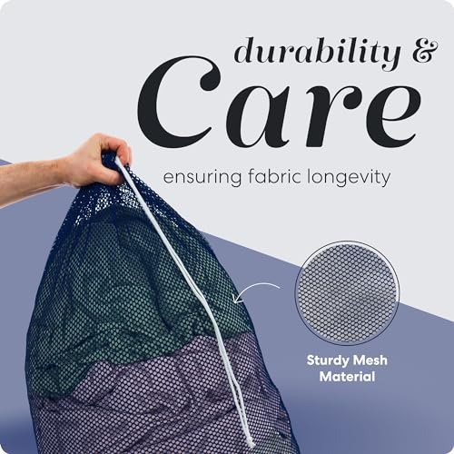 Handy Laundry Mesh XL Laundry Bag - Durable, Machine Washable with Secure Drawstring Closure - Perfect for College Dorms, Laundromats, Apartments (Navy, Large 24" x 36") - color: Navy